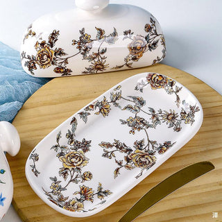 Hand Painted Butter Dish