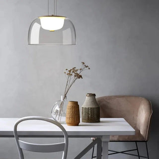 Glass double shade pendant lamp detail — luxury ceiling light fixture