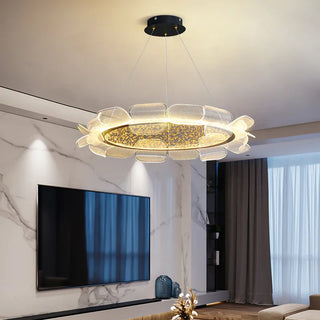 Suspension acrylique – Lumière en forme de pétale avec éclairage d'ambiance doux et installation facile