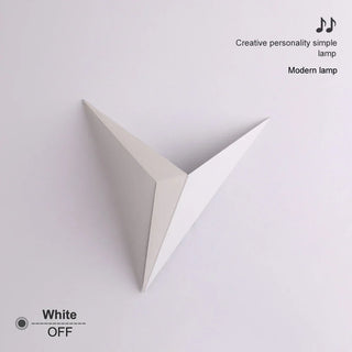 Triangular Wall Sconce – Modern Geometric Wall Light | Black, White & Gold Finish