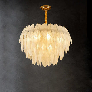 Modern Chandelier | Frosted Glass Ceiling Light Fixture - LED Bulb Included