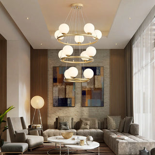 Modern Light Chandelier – Elegant Metal Glass Fixture with 12 Light Heads