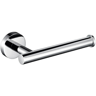 silver brushed polished stainless steel toilet paper holder bathroom hardware close-up