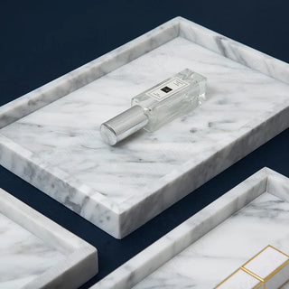 marble storage tray earthworks european minimalist round handcrafted stone organizer angle view