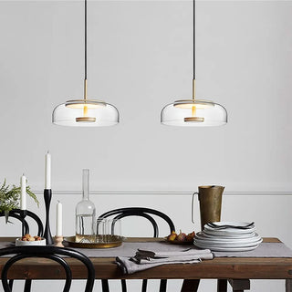 Modern Pendant Lamp – Durable Aluminum & Glass Fixture with Warm White Lighting