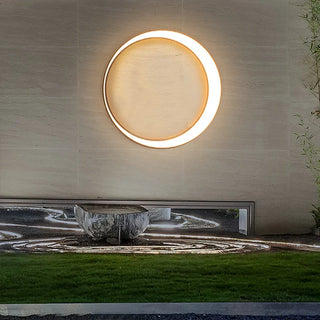 Circular Wall Light – Outdoor Wall Sconce with Integrated LED Lighting, IP65 Rated