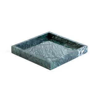 marble storage tray earthworks european minimalist round handcrafted stone tray green side view