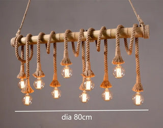 Bamboo Pendant Light – Adjustable Cord LED Hanging Light | Modern Wooden Lamp