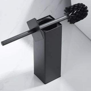 stainless steel eco-friendly toilet brush set black holder bathroom detail