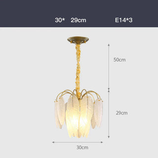 Modern Chandelier | Frosted Glass Ceiling Light Fixture - LED Bulb Included