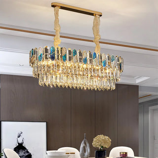 Modern Chandelier – Black and Gold Luxury Ceiling Light with Opal Glass Diffuser