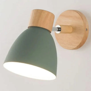 Sleek Wall Light – Adjustable Wood and Metal Light with Matte Shade