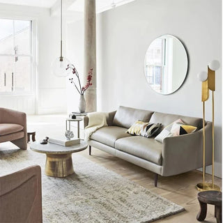 Glass Floor Lamp – Modern Floor Lamp with Gold Finish & LED Lighting