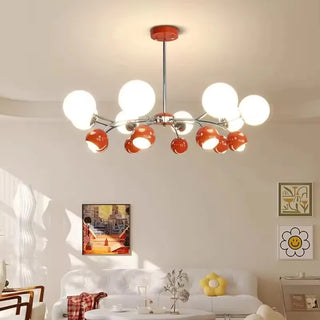 Metal Ceiling Light – Modern Warm LED Blown Glass Lamp with Soft Ambient Lighting