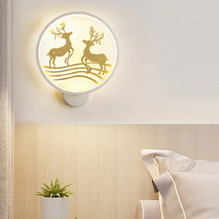 Natural Style Wall Light – Stylized Deer Motif Lighting with Soft Glow Ambiance