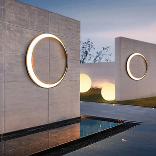 Circular Wall Light – Outdoor Wall Sconce with Integrated LED Lighting, IP65 Rated