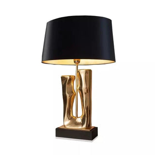 Visual Comfort Lamp – Modern Table Lamp with Gold Finish & Sculptural Black Design