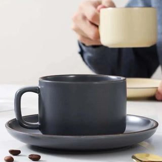ceramic coffee cup handcrafted 250ml durable green mug earthworks detail