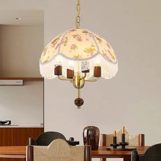 Minimalist Pendant Light – Natural Wood Lamp with Fabric Lampshade for Cozy Room Illumination
