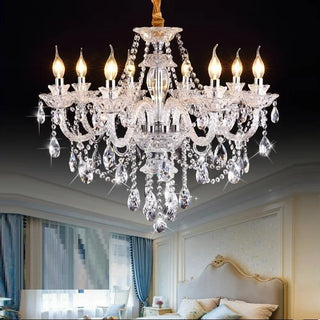 K9 Crystal Chandelier – Modern Ceiling Light with Polished Chrome Fixture