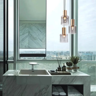Pendant Lamp – Modern Glass Shade Pendant Light With Warm Ambient Lighting