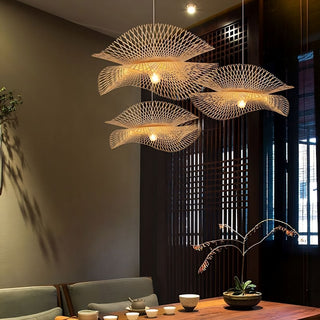 Woven Bamboo Pendant Light – Bohemian Pendant Light With Openwork Shade