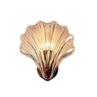 Glass Seashell Wall Sconce – Decorative Lighting With Molded Glass Diffuser & Gold Tone Base
