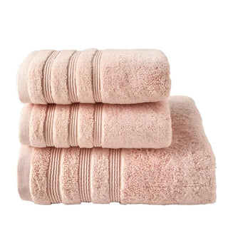 egyptian cotton bath towel set soft absorbent luxury light peach front view
