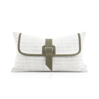 luxury cushion cover giovanni italia handmade woven vegan leather detail front view