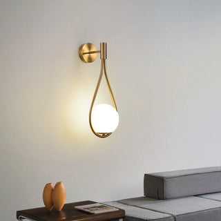 Scandinavian brass wall sconce frosted glass — LED bulb interior lamp