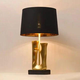 Visual Comfort Lamp – Modern Table Lamp with Gold Finish & Sculptural Black Design