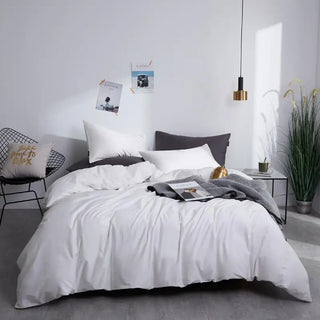 egyptian cotton bedding palma premium 600tc duvet cover set white front view