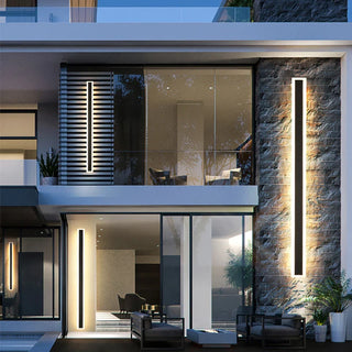 Iron wall sconce on exterior wall — waterproof outdoor LED lamp