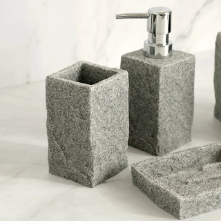 granite resin bathroom set soap dish toilet brush holder set view