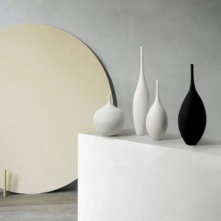 scandinavian vase modern ceramic porcelain black white minimalist decor side view
