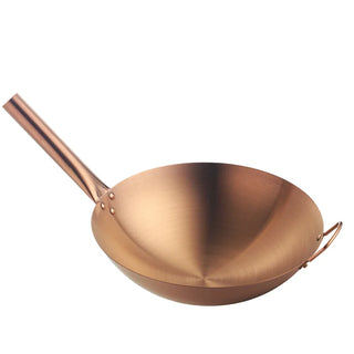 stainless steel frying pot rose gold wok rack eco friendly cookware front view