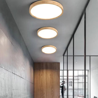 Modern Ceiling Light – Ultra-Thin Wooden LED Fixture | Living Room Lighting