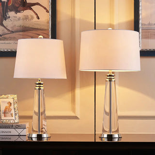 Contemporary Bedside Lamp – Crystal Table Lamp With Steel Frame & Soft Ambient Light
