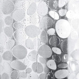 eco-friendly pebble pattern bathroom privacy waterproof shower curtain front view