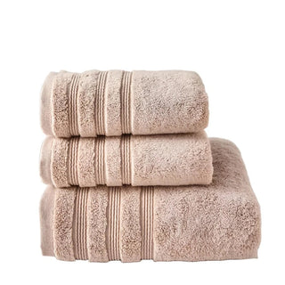 egyptian cotton bath towel set luxury soft absorbent light walnut front view