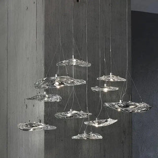 Indoor Pendant Light – Modern Glass Stone Lamp With Adjustable LED Lighting