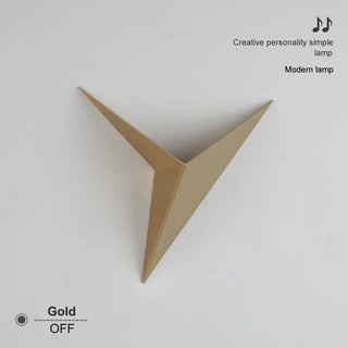 Triangular Wall Sconce – Modern Geometric Wall Light | Black, White & Gold Finish