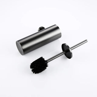 wall mounted gun grey stainless steel toilet brush bathroom detail
