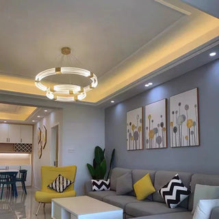 Interior Chandelier – Modern Ceiling Light With Soft Diffusion & Artistic Circle Fixture