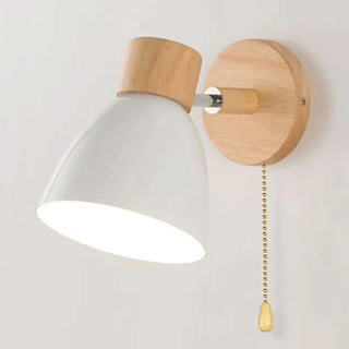 Sleek Wall Light – Adjustable Wood and Metal Light with Matte Shade