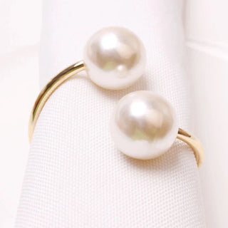 pearl napkin rings elegant aluminium alloy table decor set front view
