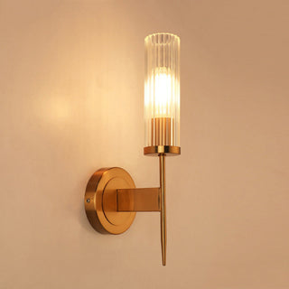 Chic Wall Lamp – Classic Wall Sconce with Fluted Glass & Gold Finish Lighting
