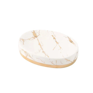 marble ceramic soap dish holder durable bathroom accessory tray front view