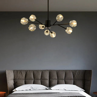 Celestial Ceiling Light – Elegant Copper Crystal Fixture with Warm LED Lighting