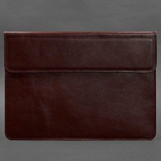 leather laptop sleeve handmade magnetic envelope cover 15-16 inch showcase view